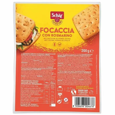 Focaccia z Rozmarynem Bezglutenowa 200 g - Schar (data 27.03.2025)