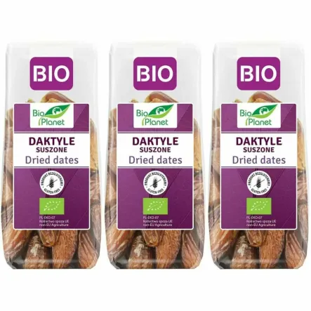 3 x Daktyle Bez Pestek Suszone Bezglutenowe Bio 150 g - Bio Planet