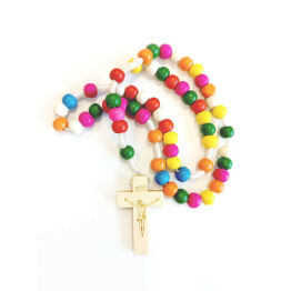 Różaniec Drewniany na Sznurku Kolorowy (JK)