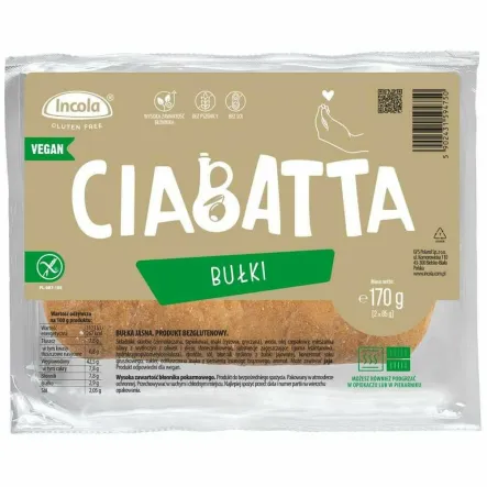 Bułki Ciabatta Bezglutenowe 170 g (2x 85 g) - Incola