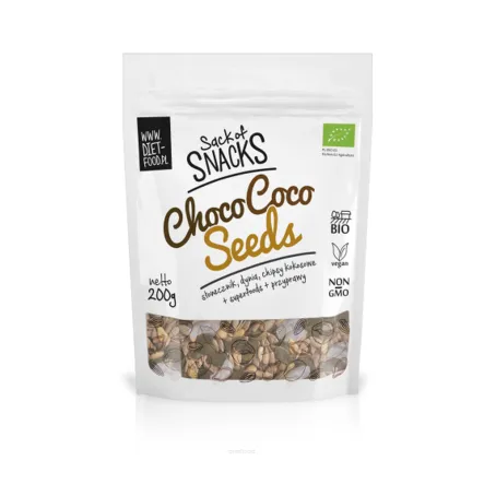 Chocococo Seeds Kakaowa Mieszanka Nasion Bio 100 g Diet Food - Przecena Krótka Data Minimalnej Trwałości