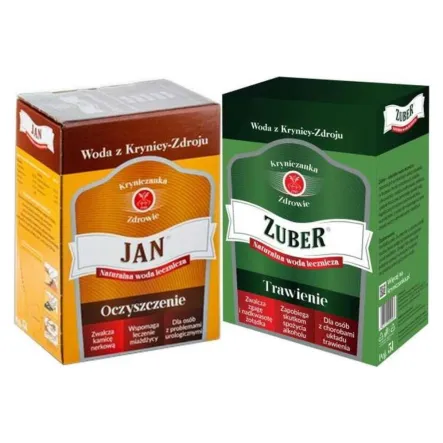Zestaw Woda Lecznicza Zuber - Karton 5 l + Jan Oczyszczenie 5 l