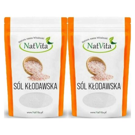 2 x Sól Kłodawska Kamienna Różowa Miałka 1,3 kg - Natvita