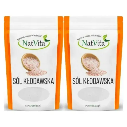 2 x Sól Kłodawska Kamienna Różowa Miałka 1,3 kg - Natvita