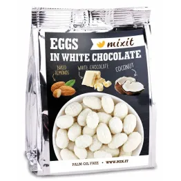 Eggs in White do Kieszeni - Prażone Migdały w Białej Czekoladzie z Kokosem 60 g - Mixit