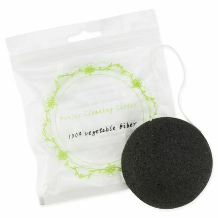 Gąbka Konjac do Oczyszczania Twarzy Owalna Czarna - Better Than Foods