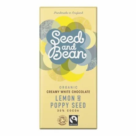 Czekolada Biała Cytrynowa z Makiem Bio 85g-Seed&Bean