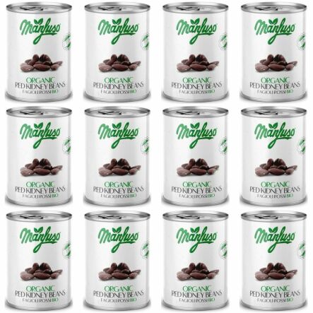 12 x Fasola Czerwona Kidney w Zalewie Bio 400 g (240 g) - Manfuso