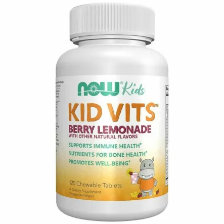 KID VITS Witaminy i Minerały Dla DZIECI 120 Pastylek do Ssania - NOW Foods