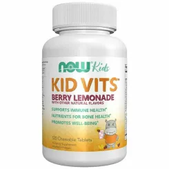 KID VITS Witaminy i Minerały Dla DZIECI 120 Pastylek do Ssania - NOW Foods