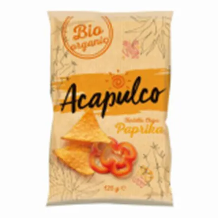 Nachosy o Smaku Paprykowym Bio 125 g Acapulco - Przecena Krótka Data Minimalnej Trwałości