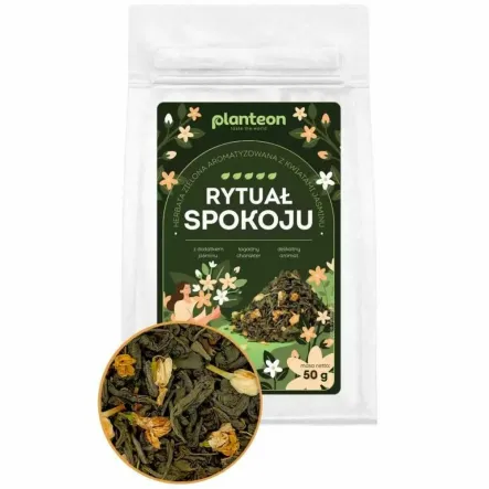 Herbata Zielona z Kwiatami Jaśminu Rytuał Spokoju 50 g - Planteon