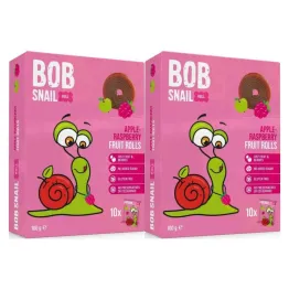 2 x Przekąska Jabłko - Malina z Owoców Bez Dodatku Cukru 100 g (10x 10 g) - Bob Snail