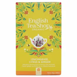 Herbatka z Trawą Cytrynową, Cytrusami i Imbirem Bio 30 g (20x 1,5 g) - English Tea Shop