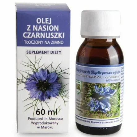 Olej z Nasion Czarnuszki Tłoczony na Zimno 60 ml - EFAS