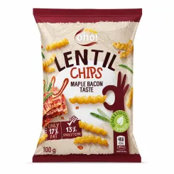 Chipsy z Czerwonej Soczewicy o Smaku Bekonu i Syropu Klonowego 100 g - Oho!