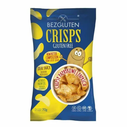Chipsy o Smaku Paprykowym Bezglutenowe 70 g - Bezgluten - Przecena Krótka Data Minimalnej Trwałości