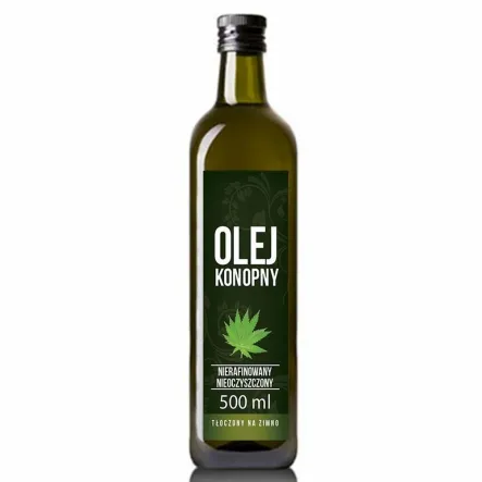 Olej Konopny Nierafinowany Nieoczyszczony Tłoczony na Zimno 500 ml - FarmOil