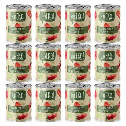 12 x Pomidory Całe Bez Skórki BIO 400 g (240 g) - EUREKO