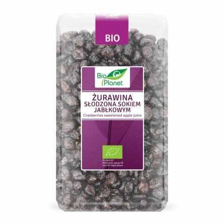 Żurawina Słodzona Sokiem Jabłkowym Bio 1 Kg  Bio Planet