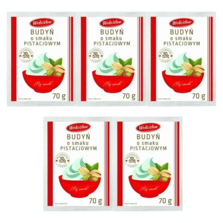 5 x Budyń o Smaku Pistacjowym z Erytrytolem 70 g - Wodzisław