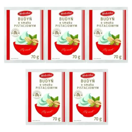 5 x Budyń o Smaku Pistacjowym z Erytrytolem 70 g - Wodzisław