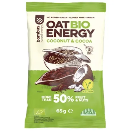 Owsianka Kokos- Kakao Bezglutenowa BIO 65 g Bombus - Przecena Krótka Data Minimalnej Trwałości