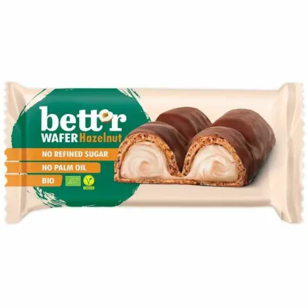 Wafelek z Nadzieniem Orzechowym w Czekoladzie Bio 30 g - Bett'R