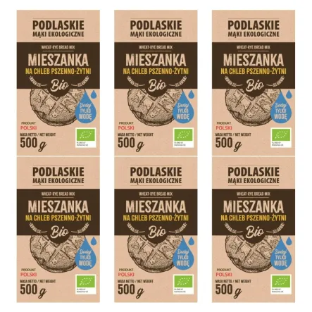6 x Mieszanka Na Chleb Pszenno - Żytni BIO 500 g - Biolife