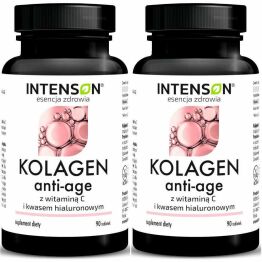 2 x Kolagen Anti-Age z Witaminą C i Kwasem Hialuronowym 90 Tabletek - Intenson