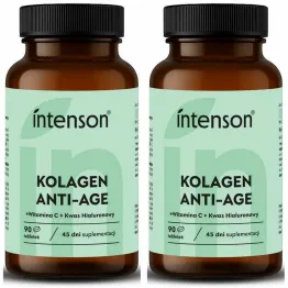 2 x Kolagen Anti-Age z Witaminą C i Kwasem Hialuronowym 90 Tabletek - Intenson