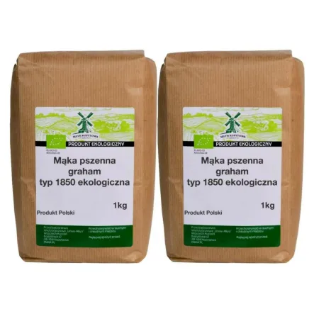 2 x Mąka Pszenna Graham Typ 1850 Eko 1 kg - Młyn Kopytowa