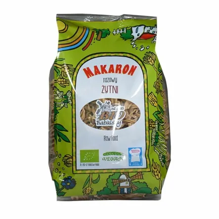 Makaron Żytni Razowy Świderki Bio 400 g Babalscy - Przecena Krótka Data Minimalnej Trwałości