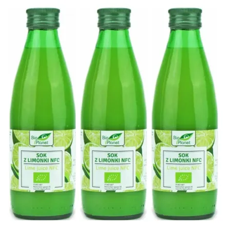 3 x Sok z Limonki Tłoczony NFC Bio 250 ml - Bio Planet