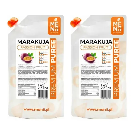 2 x Puree Marakuja Premium Pulpa 1 kg Menii