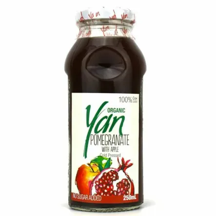 Sok z Granatów i Jabłek Tłoczony na Zimno BIO 250 ml - YAN