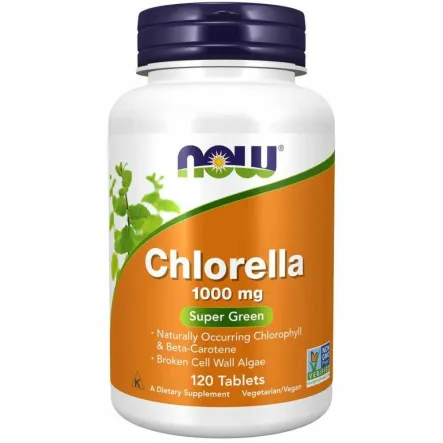 Chlorella 1000 mg Super Green 120 Tabletek - NOW (data: 28.02.2025)