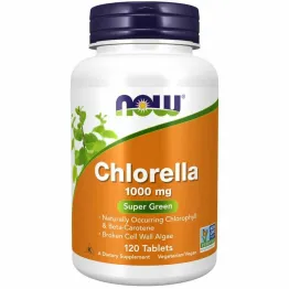 Chlorella 1000 mg Super Green 120 Tabletek - NOW