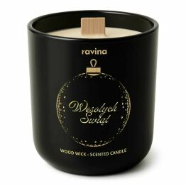 Wesołych Świąt "BOMBKA" Sojowa Świeca Zapachowa w Szkle - Ravina