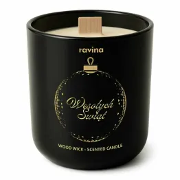 Wesołych Świąt "BOMBKA" Sojowa Świeca Zapachowa w Szkle - Ravina