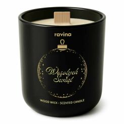 Wesołych Świąt "BOMBKA" Sojowa Świeca Zapachowa w Szkle - Ravina