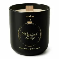 Wesołych Świąt "BOMBKA" Sojowa Świeca Zapachowa w Szkle - Ravina