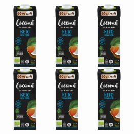 6 x Napój Kokosowy Keto Low Carb Bezglutenowy BIO 1 l - Ecomil