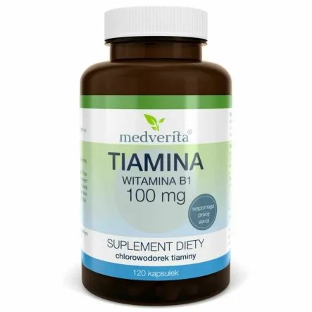 Tiamina (Witamina B1) 100 mg 120 Kapsułek - Medverita