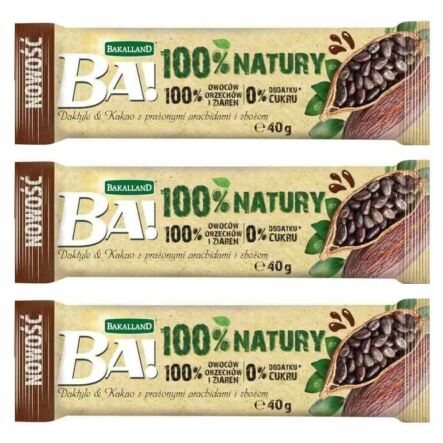 3 x BA! Baton Daktyl Kakao Arachid 40 g - Bakalland