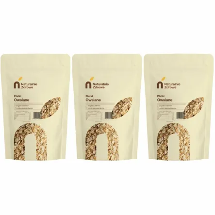 3 x Płatki Owsiane 1 kg - Naturalnie Zdrowe