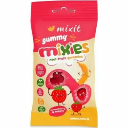 Mixies Naturalne Żelki TRUSKAWKA, BANAN Bez Dodatku Cukru 35 g - Mixit