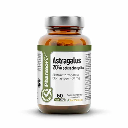 Astragalus 20% Polisaharydów 60 Kapsułek Clean Label - Pharmovit - Wyprzedaż