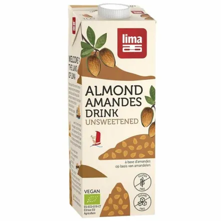 Napój Migdałowy Niesłodzony Bezglutenowy Bio 1 l - Lima