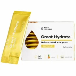 Elektrolity Great Hydrate Ananas Saszetki 35 g (10x 3,5 g) - Aura Herbals